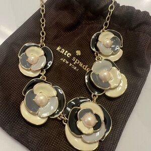 kate spade Black, Gray, and Gold Floral Necklace
